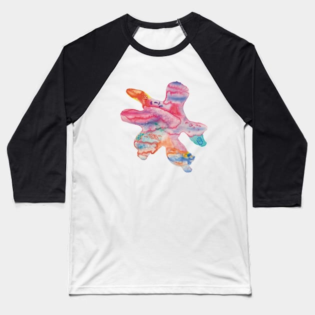 abstract art watercolor cell organic stain Baseball T-Shirt by maoudraw